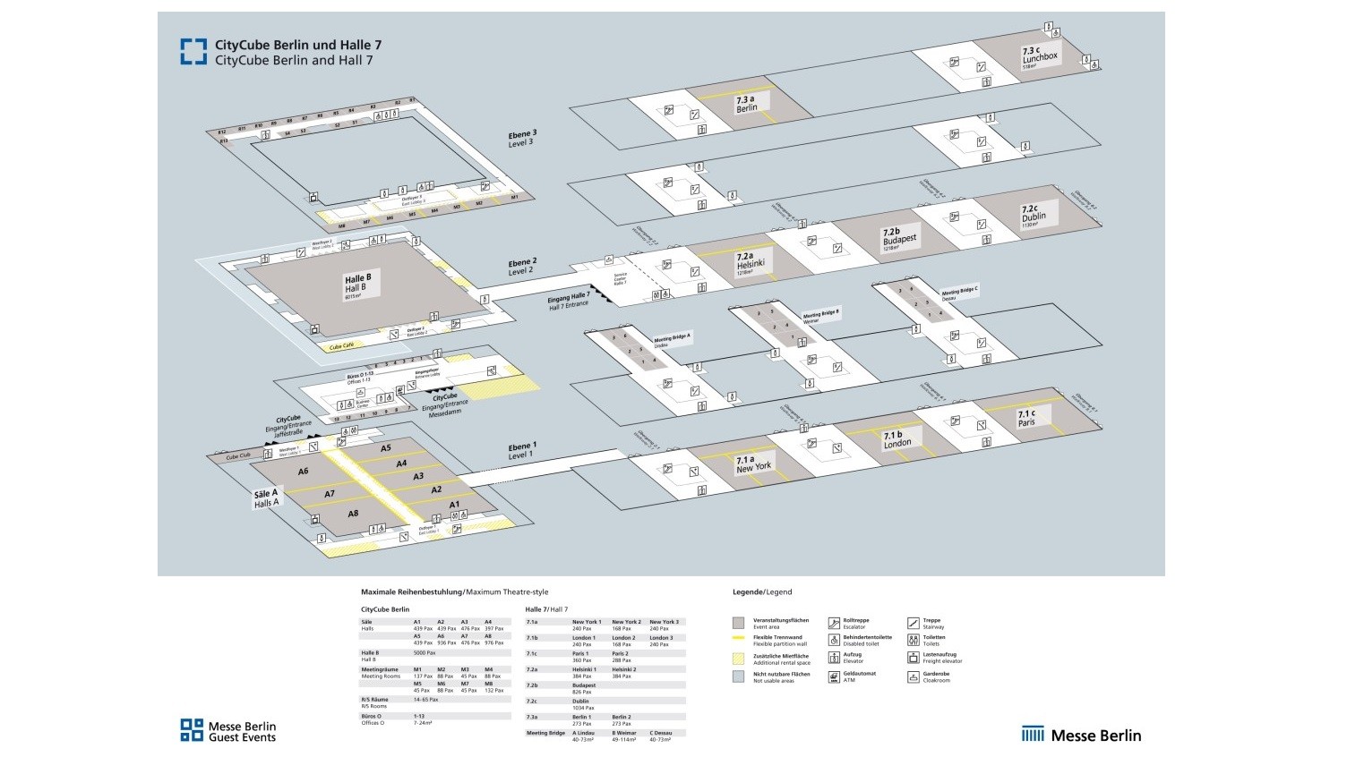 CityCube Berlin und Halle7 Übersicht